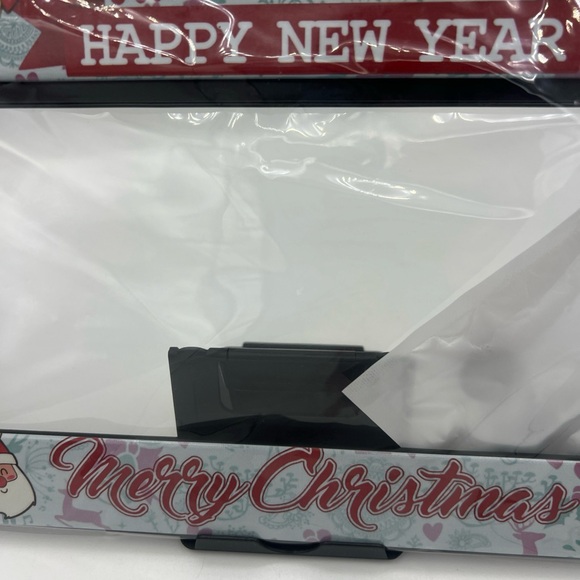 Metal License Plate Frame Merry Christmas Happy New Year Front/Rear - Picture 7 of 8
